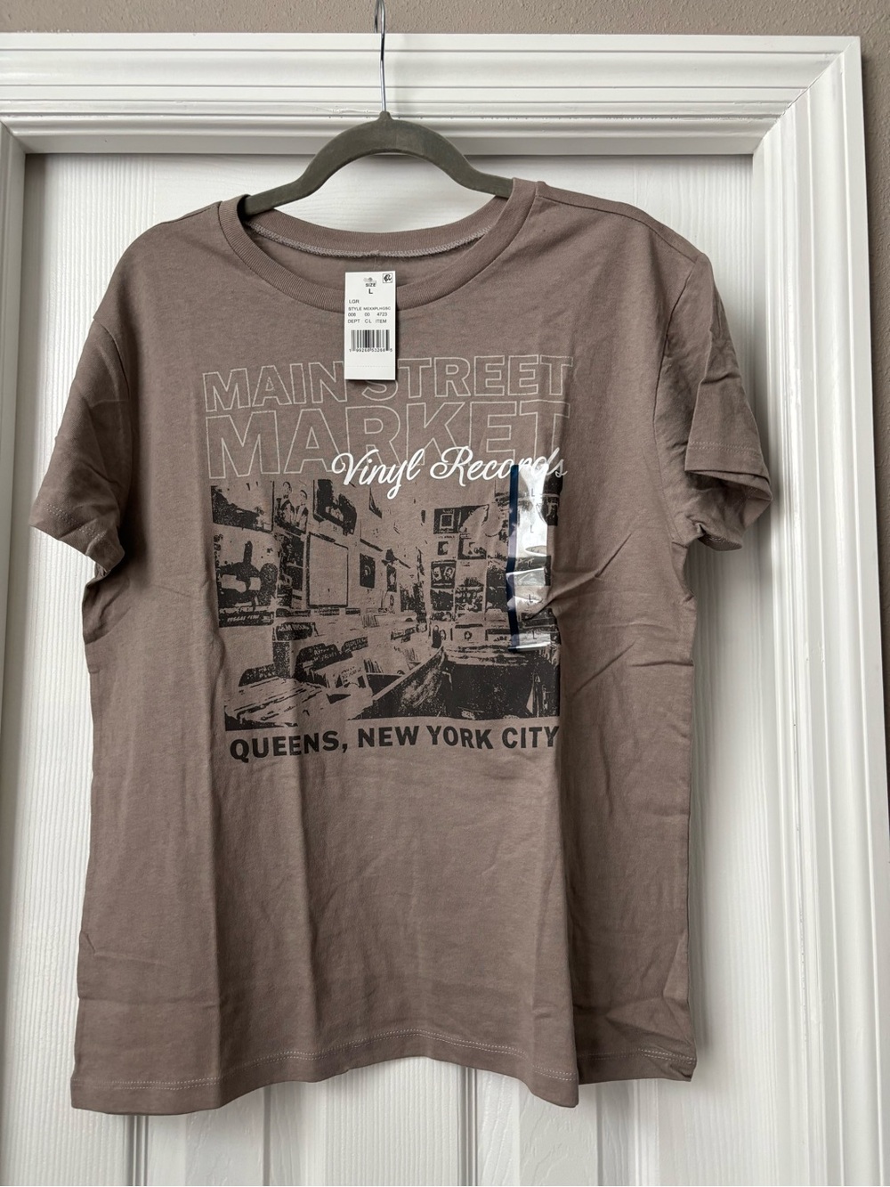 Main Street Market Vinyl Records Graphic Tee - Brown